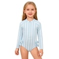 thumbnail image 3 of Piuwrlz Swimsuits Kids 6 Years Girls Swimwear Stripe Beach Swimming Suit Light Blue Size 6 Years, 3 of 8