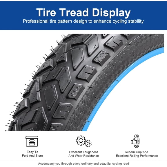 20x4.0 (102-406) Fat Electric Bike Tire - Black