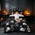 thumbnail image 3 of Homewish Halloween Gothic Skull Twin Duvet Cover, Magical Mushroom Twin Bedding, Black White, Black Reversible 2pcs, 1 Duvet Cover and 1 Pillowcase, 3 of 7