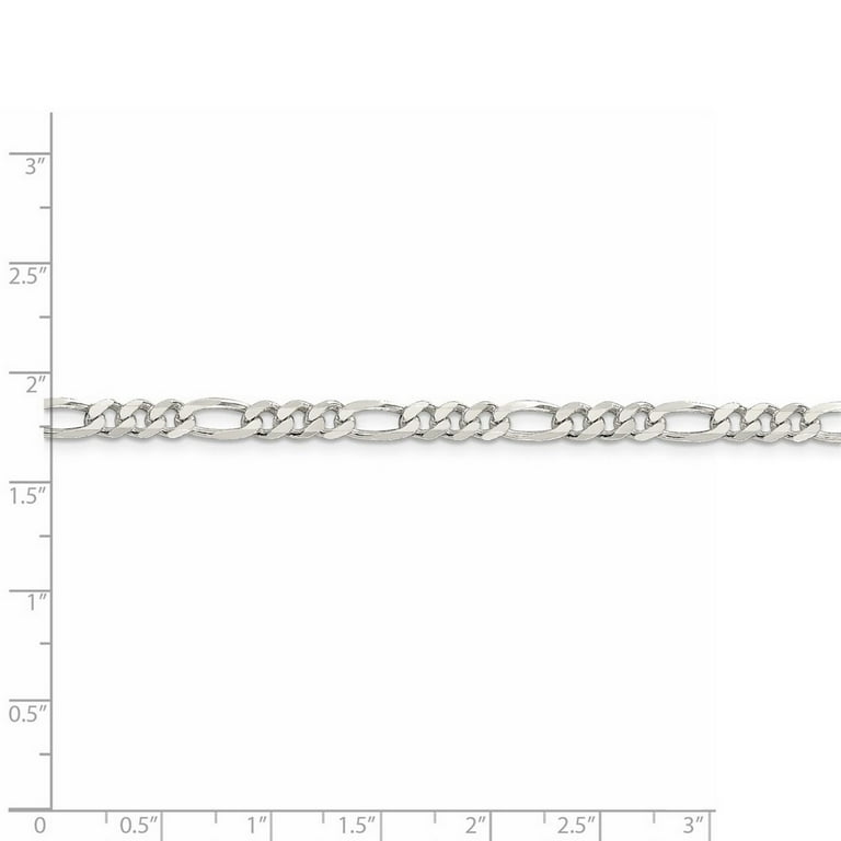 Sterling Silver 4.25mm Figaro Chain - Bracelet Lengths Sterling Silver 4.25mm Figaro Chain - Bracelet Lengths