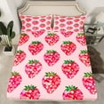 thumbnail image 2 of Castle Fairy Cartoon Pink Strawberry Girl 4Pcs Bed Sheets,Bling Glitter King Sheets,Dreamy Princess Super Cozy Sheet Set,Ultra Soft Home Decor, 2 of 7
