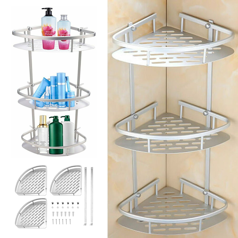 KES Bathroom Shelf Triangle Corner Shower Caddy 3 Tiers with 8 Hooks Aluminum... 