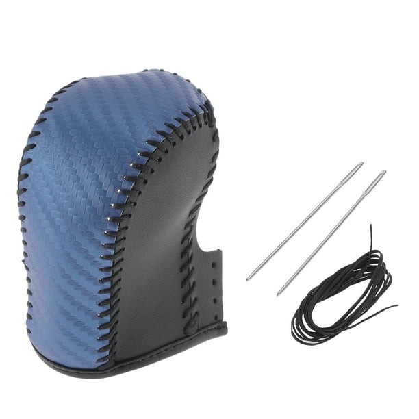 Cubierta de pomo de cambio de marcha antideslizante Unique Bargains para automóvil, protector de manija de cambio para Acura ZDX 2010-2012, cuero sintético negro y azul