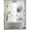 thumbnail image 5 of Spring Blue Floral Sheer Curtains 84 Inch Length 2 Panels Set, Vintage Garden Wildflowers Botanical Voile Window Treatment Rod Pocket Curtains Sheers Drapes for Bedroom/Living Room/Kitchen 52"x84"x2, 5 of 7
