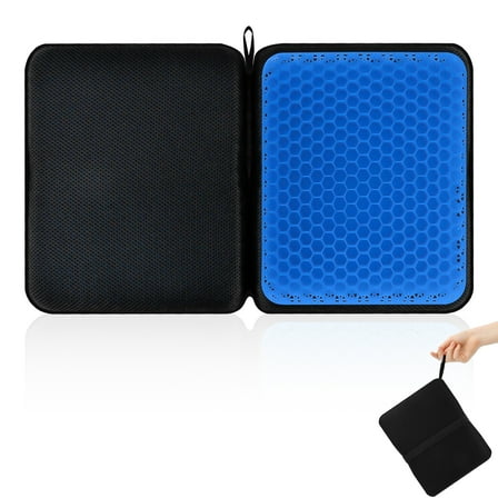 VEGCOO Portable Gel Seat Cushion with Storage Bag (15.7*10.2 inches), lightweight travel seat cushion, foldable for easy storage, suitable for car, office, chair, wheelchair