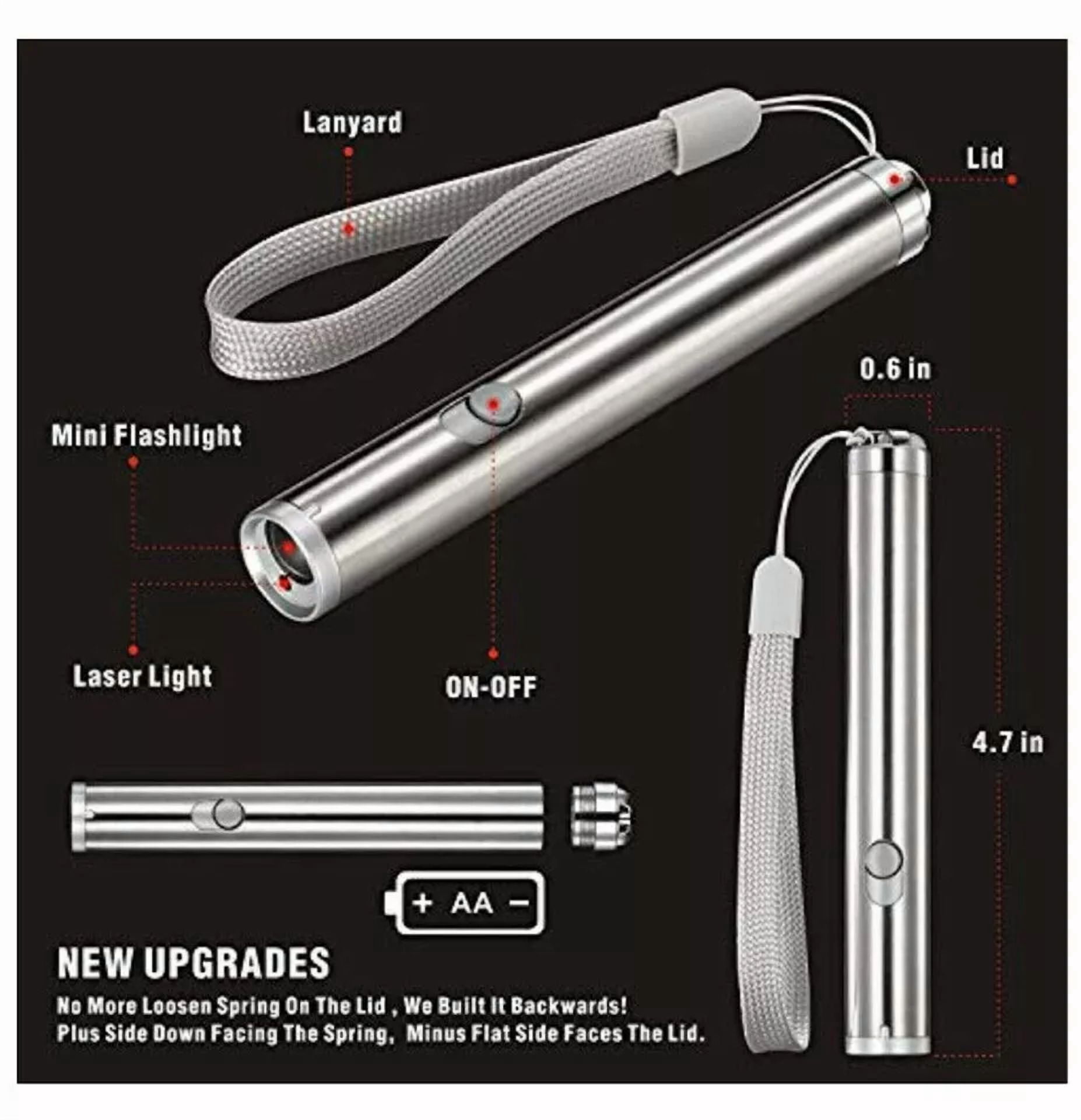CIRCLE- 2 Pcs Cat Laser Toy Led Pointer Pen Visible 2 In 1 Cat Pet Toy Red Uv Flashlight