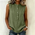 thumbnail image 3 of BUIGTTKLOP Womens Cotton Linen Tank Tops Basic Solid Business Casual Summer Sleeveles Shirts Loose Work Office Blouses, 3 of 7