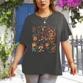 thumbnail image 4 of Trendfront Womens Oversized Floral Graphic Print Tee Summer Short Sleeve T Shirts Crewneck Casual Trendy Plus Size Daily Wear Tops Clothes, 4 of 5