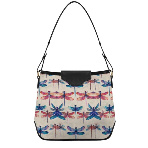Iauyy Women's Handbag Removable Shoulder Satchel Bag-Polyester and PU leather ,Dragonfly