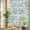 Green, variant on Pastoral Flowers Window Privacy Film, Retro Red Flower Farmhouse Linen Texture Stained Glass Rainbow Film Decorative Window Clings, Static Cling Sun Blocking Stickers 17.7" x 39.3"
