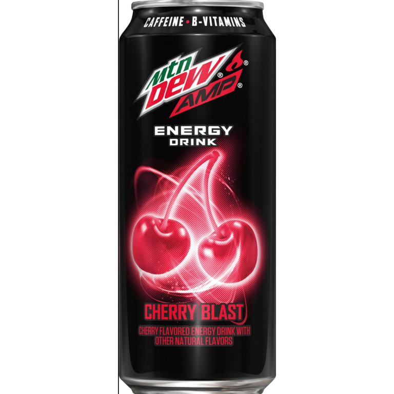 Mountain Dew AMP Energy Cherry Blast 16oz Can - Unopened, Expires September 2025 Or Later