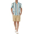 thumbnail image 2 of Lars Amadeus Men's Summer Striped Short Sleeves Beach Hawaiian Shirt, 2 of 6