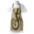 thumbnail image 3 of Reptile Apron Ornamental Colorful Lizard with Ethnic Patterns Moving around Exotic Creature Theme, Unisex Kitchen Bib Apron with Adjustable Neck for Cooking Baking Gardening, Green Ecru, by Ambesonne, 3 of 3