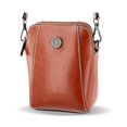 thumbnail image 4 of Bolso Pequeño Piel Vaca Encerada Piel Auténtica Bandolera para Mujer Bolso para Cartera (marrón) Marrón, 4 of 9