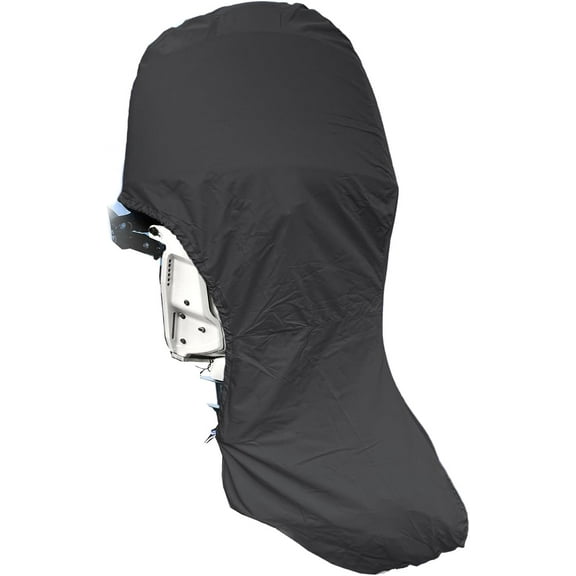 Heavy Duty Outboard Motor Cover, Waterproof 600D Polyester Full Size Boat Engine Cover for Motor up to 8-15 Black Color