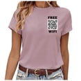 thumbnail image 1 of TSADFHJI Hauts d'Entraînement pour Femmes Serrés Nouveau T-Shirt à Deux Codes Mode Col Rond Manches Courtes G, 1 of 7