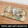 thumbnail image 4 of Dog Food Mat, 12" x 19" Flower Absorbent Dog Cat Bowl Mat for Food and Water, Cute Anti-Slip Rubber Pet Feeding Rug Protect Floors, Placemat for Feeding & Watering Supplies, Retro Floral, 4 of 6