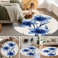 thumbnail image 5 of Round Rugs 5Ft, Blue Spring Floral Round Area Rug Washable Indoor Throw Carpet, Summer Botanical Wildflower Garden Soft Non Slip Circle Rug for Cabinet Bathroom Home Decor Aesthetic, 5 of 8