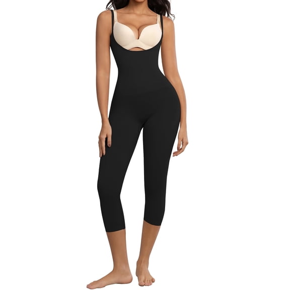 Athlemo Women's Control Slip Shapers Full Body Shapewear Bodysuits Seamless Thigh Slimmer One Piece Jumpsuit