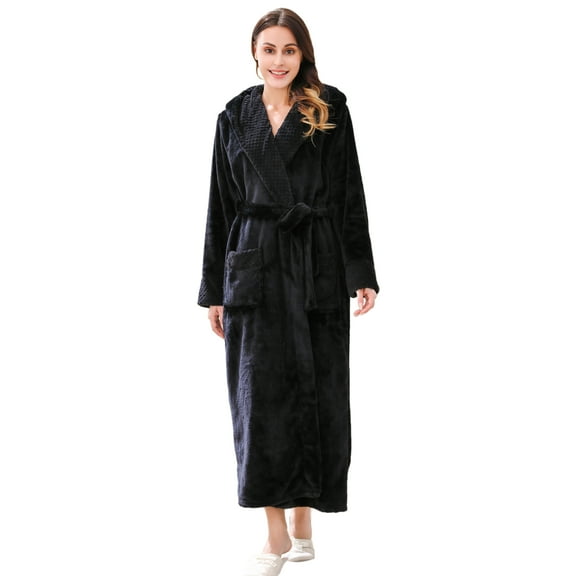 Richie House Women's Fleece Robe with Hood RHWN2233