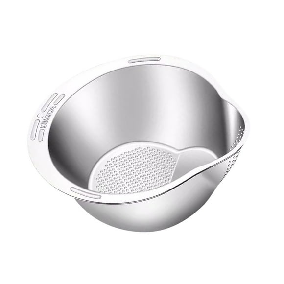 Wuztai Deals 90% off Rice Washer Strainer Bowl - 4-in-1 Washing Bowl For Quinoa Stainless Steel Rinser With Side Drainers Small Colander For Cleaning Vegetables And Beans Versatile Clearance