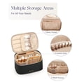 thumbnail image 3 of Bolsa de maquillaje Prite de gran capacidad impermeable con asa negra, 3 of 7