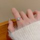 thumbnail image 1 of Anillo de perlas de circón para mujer, estilo retro, nicho, luz, lujo, anillo abierto, joyería de mano, 1 of 6