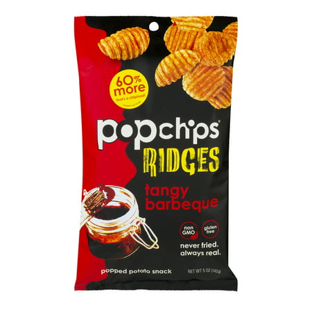 Popchips Ridges Popped Potato Snack Tangy Barbeque, 5.0 OZ