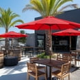 thumbnail image 2 of Yescom 9FT Wooden Patio Umbrella UV30+ for Beach Pool Wedding Party Table Market Garden Yard Hotel Deck Cafe Red, 2 of 10
