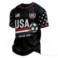 thumbnail image 3 of 2026 New USA Soccer Jersey Men, United States Jersey Soccer, Jersey USA Crew Neck Short Sleeve Football Shirt, USA Flag Soccer Jersey for Adult(Black, XL), 3 of 5