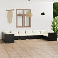 thumbnail image 1 of vidaXL 10 Piece Garden Lounge Set with Cushions Poly Rattan Black, 1 of 4