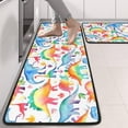 thumbnail image 2 of Kitchen Rugs Sets Of 2,White Cartoon Watercolor Dinosaurs Pattern Anti Fatigue Kitchen Mat Rugs Non Slip Washable,Decorative Kitchen Floor Mats for Kitchen,Sink,Laundry,17"x47"+17"x47", 2 of 5