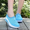 thumbnail image 5 of Domuza Womens Orthopedic Shoes Arch Support Non Slip Slip on Golf Shoes Breathable Knitted Mesh Stretch Business Casual Shoes Comfort 2026 Foam Shoes Sky Blue 10（EU-43）, 5 of 6