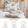 thumbnail image 6 of 3 Pieces Quilt Set King Size  Beige Floral Reversible Bedspread Coverlet Soft Microfiber Lightweight Bed Cover For All Season (102" X 90" 1 Quilt+ 2 Pillow Shams), 6 of 7