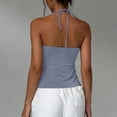 thumbnail image 6 of YUGYXL Halter Neck Tank Tops for Women Sleeveless Solid Color Bandeau Top Asymmetrical Hem Summer Fashion Outfits XL, 6 of 6