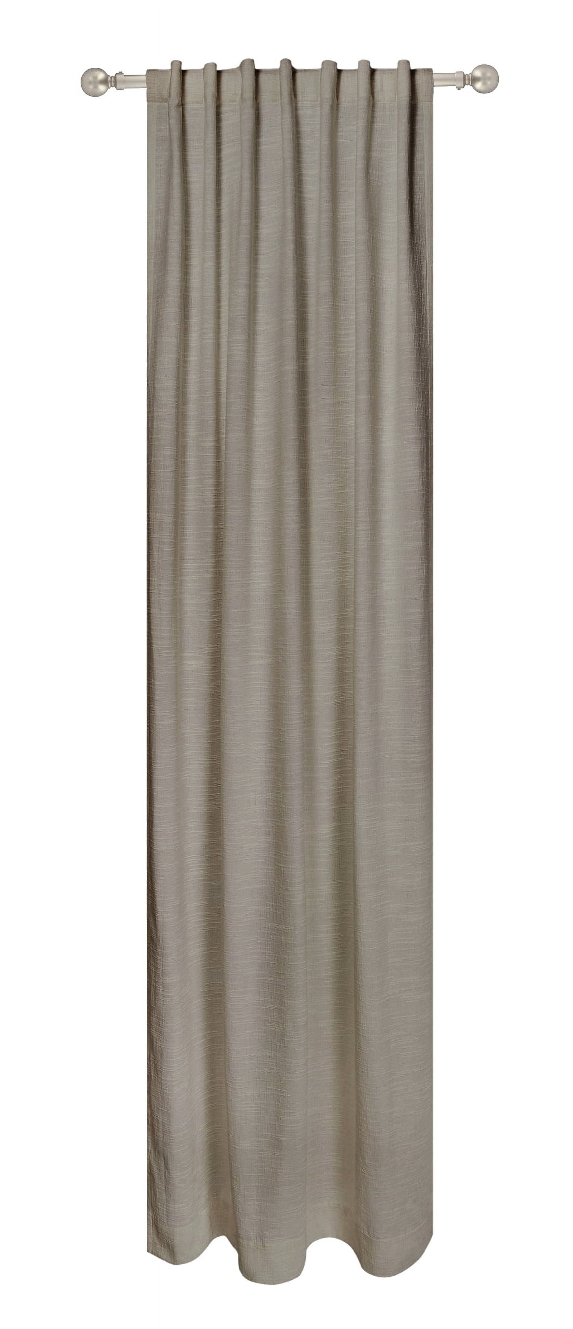 Better Homes & Gardens Textured Solid Chenille Light Filtering Single Curtain Panel, Grey Bisque, 50"W x 63"L