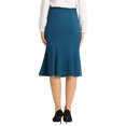 thumbnail image 3 of INSPIRE CHIC Women's High Waist Flare Hem Elegant Work Midi Fishtail Skirt M Peacock Blue, 3 of 6