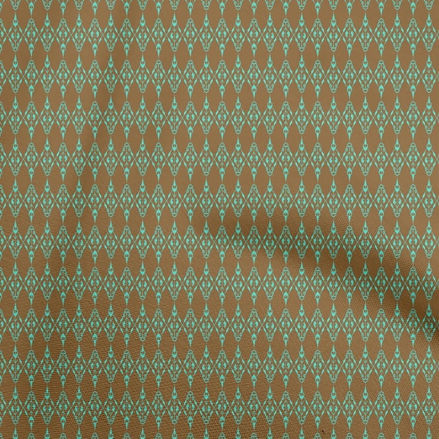 oneOone Velvet Brown Fabric Asian Ikat Craft Projects Decor Fabric Printed By The Yard 58 Inch Wide