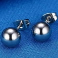 thumbnail image 2 of Essentials 316 Stainless Steel Ball Stud Earrings - Women's Everyday Wear, 2 Sizes, 2 of 3