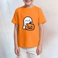 thumbnail image 6 of CAUYDY Halloween Pumpkin Ghost Graphic Pajamas for Kid Girls Short Sleeve Shirt Kids Cute Casual Sleepwear Top Sizes 9-10 Years, 6 of 6