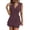 Purple, variant on LEKODE Short Sets Women 2 Piece Outfits Linen Wrap Tie Waist Button Down V Neck Sleeveless Vest High Waist Drawstring Matching Sets with Pockets Shorts Sky Blue M