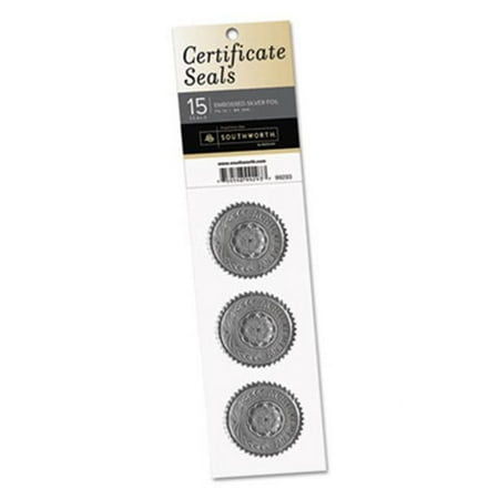 UPC: 0759598992937 | Southworth Certificate Seals 1.75  dia. Silver 3/Sheet 5 Sheets/Pack 99293