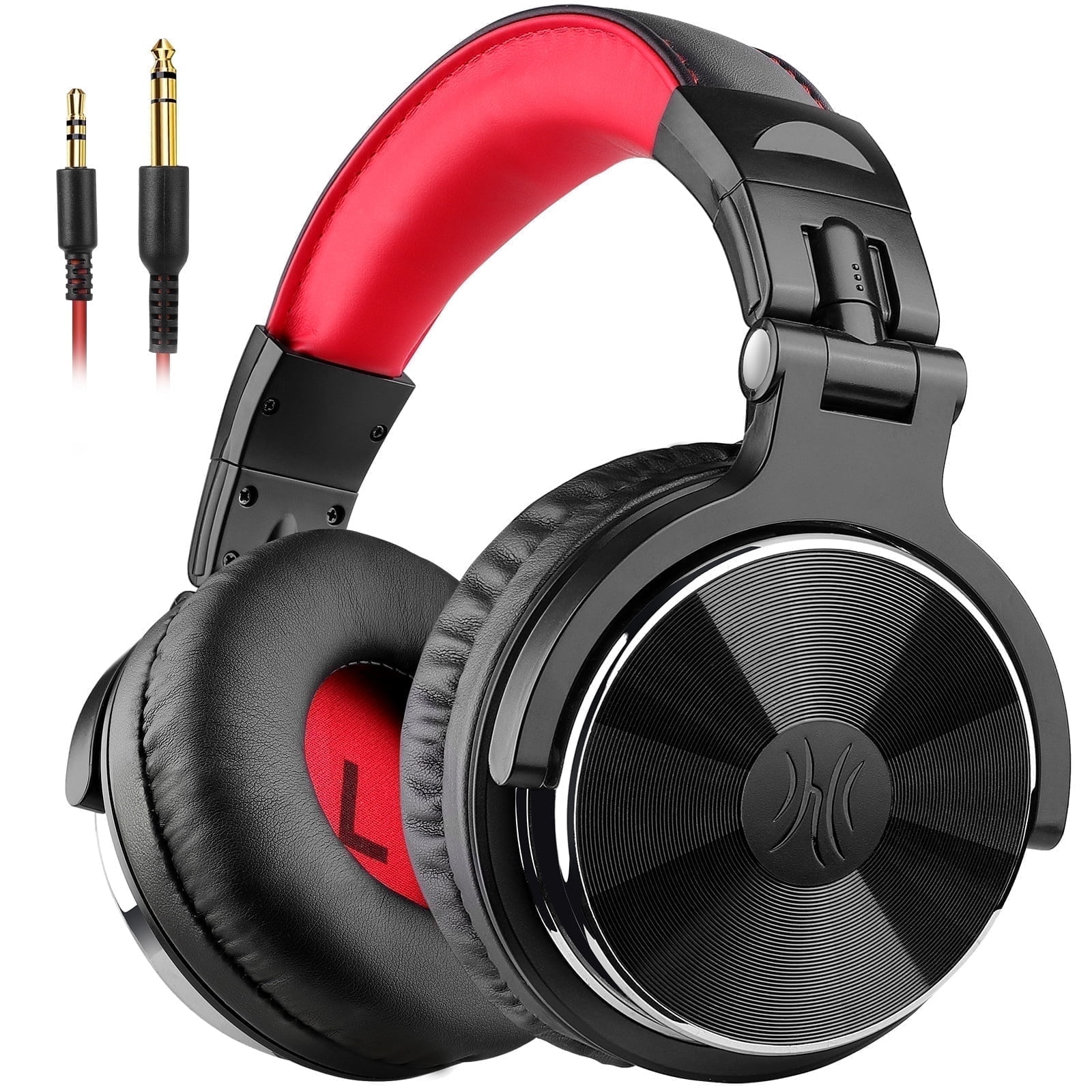 OneOdio Pro-10 Over-Ear Headphones with Dual Plugs, Red