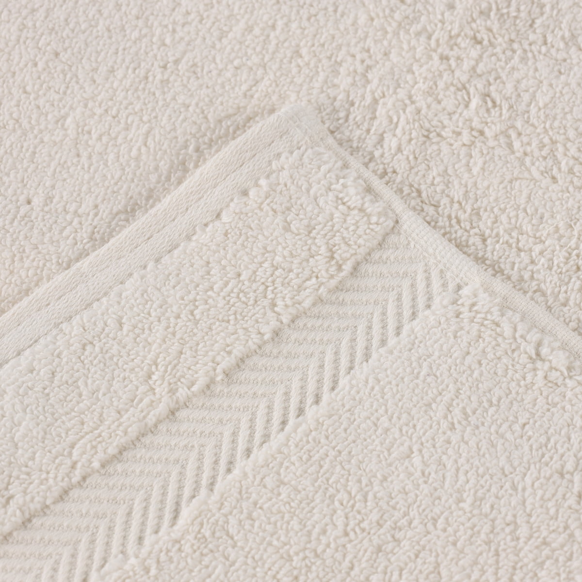 Superior Zero Twist Cotton Face Towel Washcloth Set of 12, Ivory