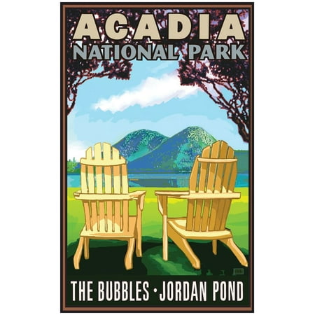 Acadia National Park Adirondack Chairs Giclee Art Print Poster By