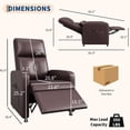 thumbnail image 7 of Garvee Electric Recliner Chair for Adult, Lazy Boy Recliner with Tall Back & Overstuffed Seat, Brown, 7 of 7
