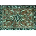 thumbnail image 1 of Ahgly Company Machine Washable Indoor Rectangle Persian Turquoise Blue Traditional Area Rugs, 2' x 3', 1 of 4