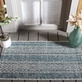 thumbnail image 2 of SAFAVIEH Courtyard Robert Striped Indoor/Outdoor Area Rug, 2' x 3'7", Light Grey/Teal, 2 of 10