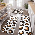 thumbnail image 2 of Black and Orange Of Leopard Print Kitchen Rugs Sets Of 3,Kitchen Runner Rugs Non Skid Washable,Decorative Kitchen Floor Mats for Kitchen,Sink,Laundry,17"x30"+ 17"x47" + 17"x59", 2 of 6