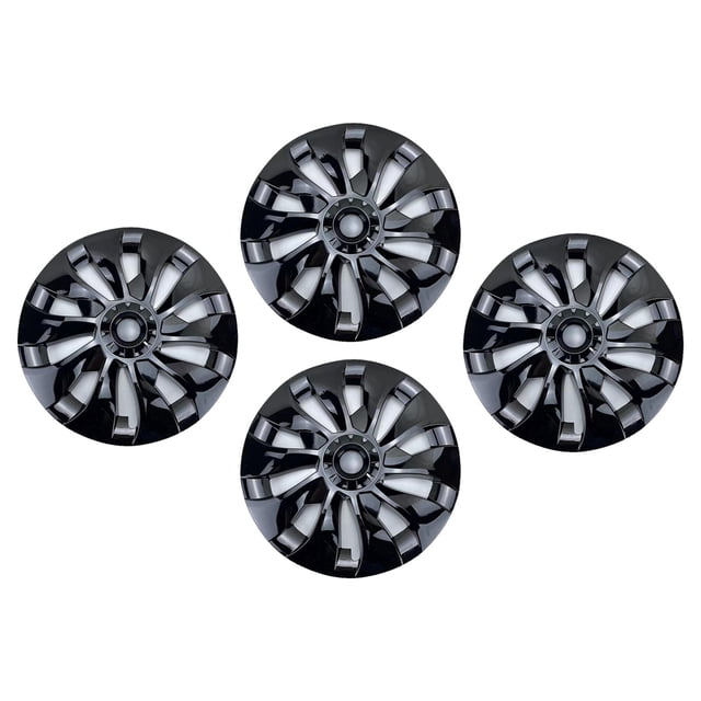 de cubo de 18 pulgadas, pieza de reparación de automóviles, cubierta de tapa de rueda, cubierta de llanta completa profesional, tapacubos Negro brillante Baoblaze Cubierta de rueda de coche
